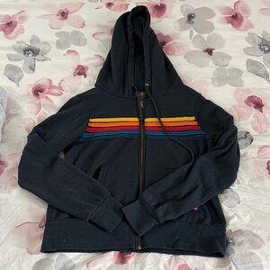 Aviator Nation Black Hoodie with Yellow and Orange Accents